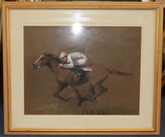 John Skeaping (1901-1980) Jockey at full gallop, 18 x 23.5in.